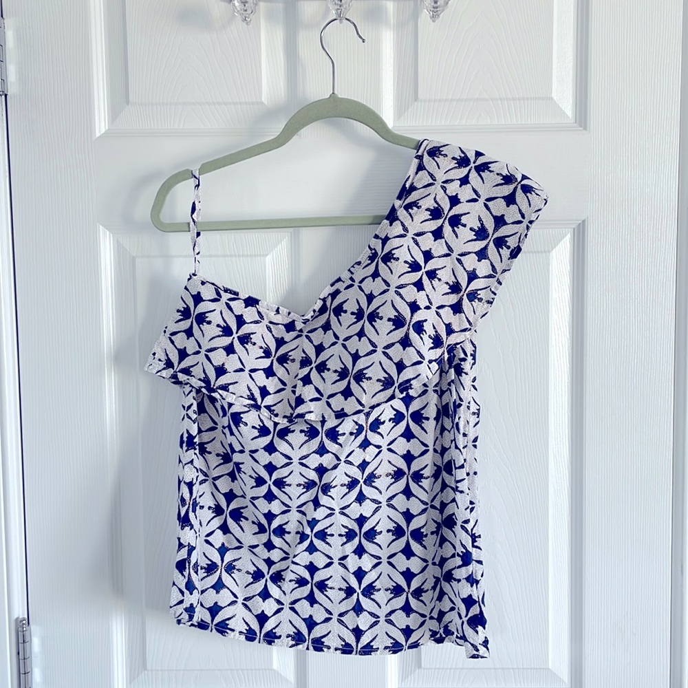 One Sleeve Costal Cotton Top — Size Large